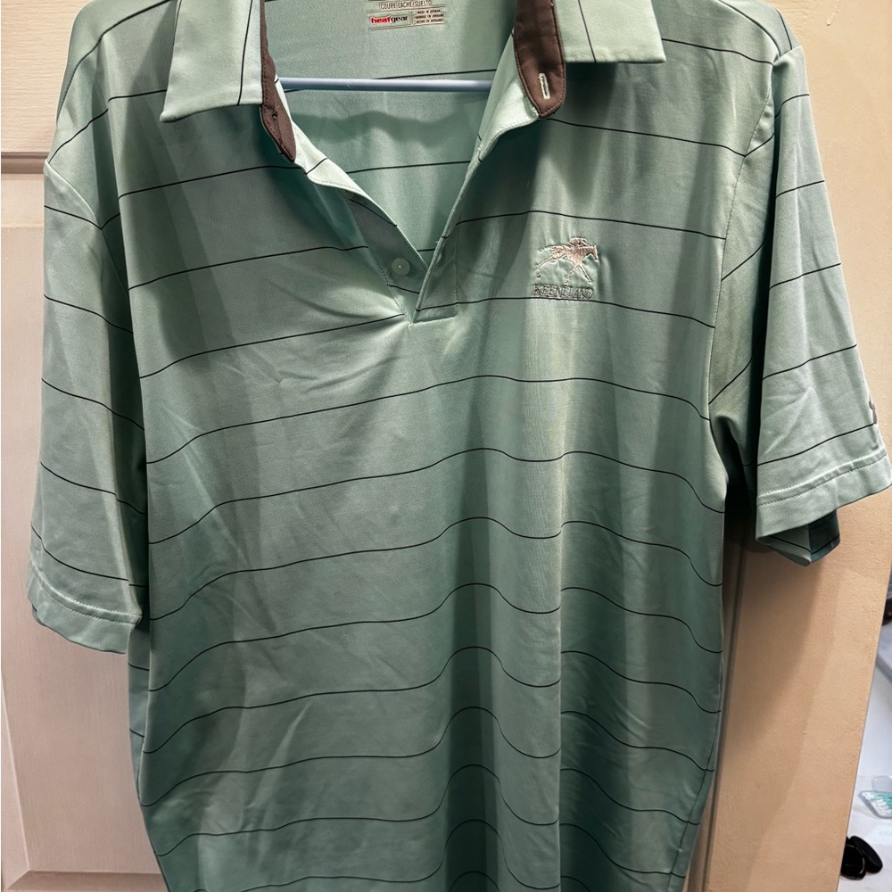 LG Mint Green Polo Shirt with Subtle Stripes